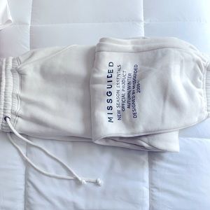 Missguided white sweatpants!